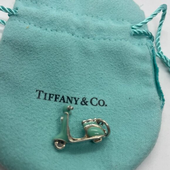Tiffany & Co. Vintage Sterling Silver Blue Enamel Vespa Scooter Charm - Picture 2 of 16